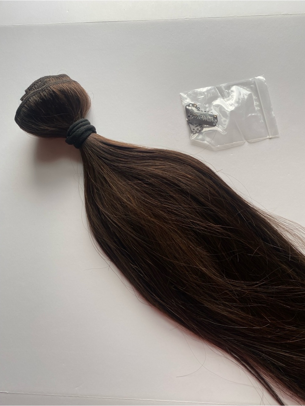 GOO GOO Clip in Hair Extensions Brazilian Human Hair 18” 120g 7Pcs, 2A Lt Brown